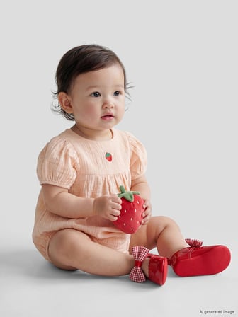 LCW baby Pembe Nakışlı Kız Bebek Müslin Çıtçıtlı Body