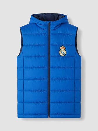 LCW Kids Mavi Kapüşonlu Real Madrid Nakışlı Erkek Çocuk Şişme Yelek
