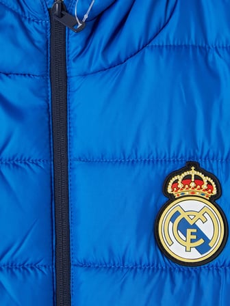 LCW Kids Mavi Kapüşonlu Real Madrid Nakışlı Erkek Çocuk Şişme Yelek