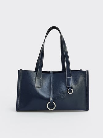 LCW ACCESSORIES Lacivert Deri Görünümlü Kadın Omuz Çantası