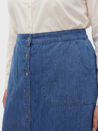 LCW Grace Mavi Beli Lastikli Cepli Jean Etek