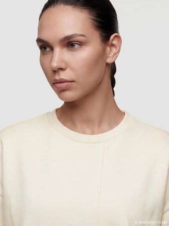 KOOR SPORT Ekru Soft Touch Oversize Kadın Sweatshirt