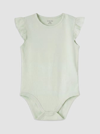 LCW baby Sarı Fırfırlı Kız Bebek Çıtçıtlı Body 2'li