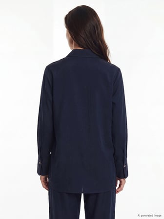LCW Modest Lacivert Modal Karışımlı Kadın Gömlek Tunik