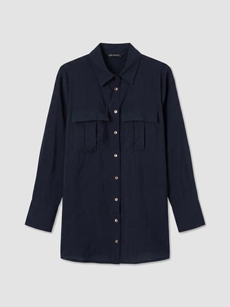 LCW Modest Lacivert Modal Karışımlı Kadın Gömlek Tunik