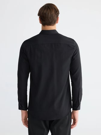 LCW BUSINESS Siyah Regular Fit Armürlü Erkek Gömlek