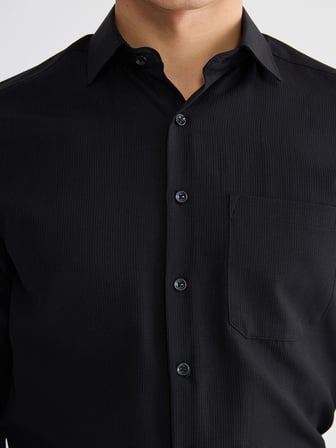 LCW BUSINESS Siyah Regular Fit Armürlü Erkek Gömlek