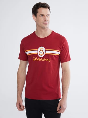 LC WAIKIKI Kırmızı Standart Kalıp Galatasaray Baskılı Erkek Pijama Takım
