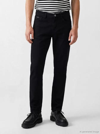 LCW Jeans Siyah 750 Slim Fit Erkek Jean Pantolon
