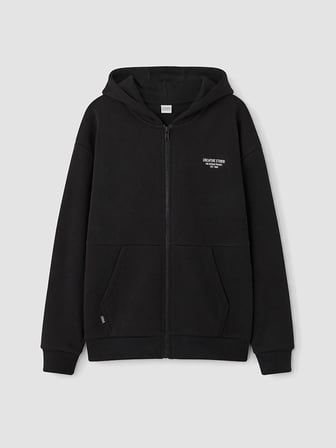 LCW Kids Siyah Kalın Erkek Çocuk Fermuarlı Sweatshirt