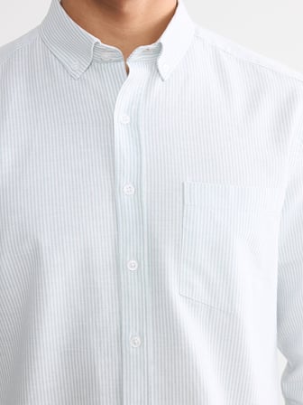 LCWAIKIKI Classic Yeşil Regular Fit Çizgili Erkek Gömlek