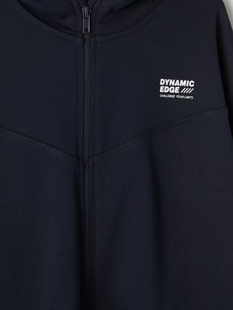 LCW Kids Lacivert Kapüşonlu Baskılı Erkek Çocuk Fermuarlı Sweatshirt