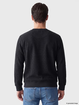 LCWAIKIKI Classic Antrasit Bisiklet Yaka Erkek Sweatshirt
