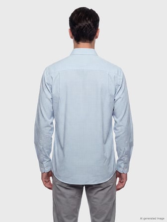 LCW BUSINESS Mavi Regular Fit Ekose Erkek Gömlek