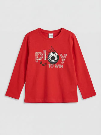 LCW Kids Kırmızı Baskılı Erkek Çocuk Pijama Takım