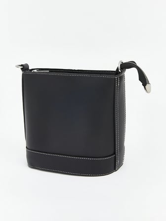 LCW ACCESSORIES Siyah Deri Görünümlü Kadın Omuz Çantası