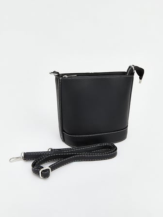 LCW ACCESSORIES Siyah Deri Görünümlü Kadın Omuz Çantası