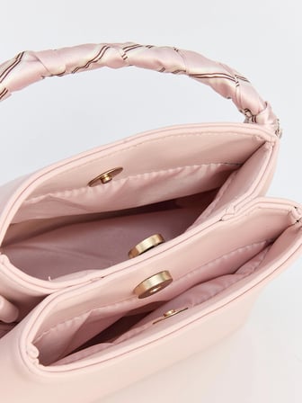 LCW ACCESSORIES Pembe Fular Detaylı Deri Görünümlü Kadın Omuz Çantası