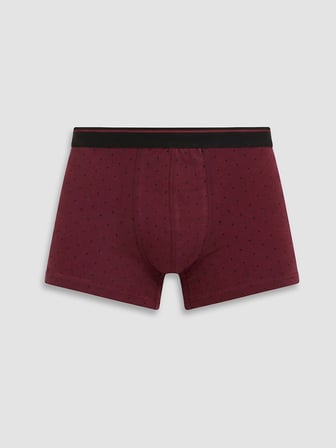 LC WAIKIKI Bordo Pamuklu Esnek Erkek Boxer 3'lü