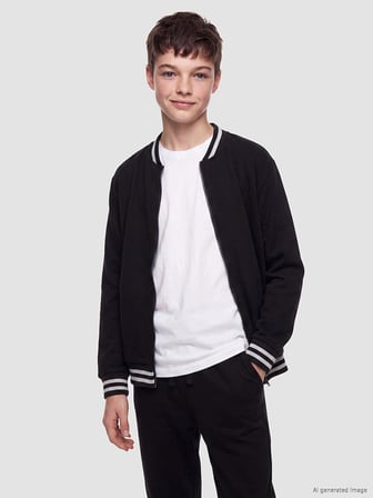LCW Kids Siyah Kolej Yaka Erkek Çocuk Fermuarlı Sweatshirt
