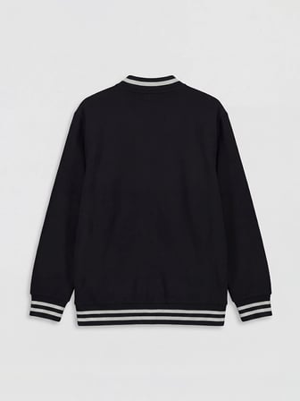 LCW Kids Siyah Kolej Yaka Erkek Çocuk Fermuarlı Sweatshirt