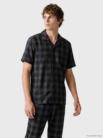 LC WAIKIKI Antrasit Regular Fit Ekose Erkek Pijama Takımı