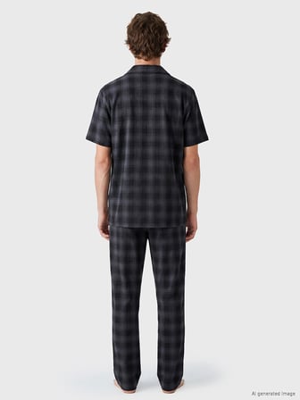 LC WAIKIKI Antrasit Regular Fit Ekose Erkek Pijama Takımı