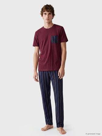 LC WAIKIKI Lacivert Regular Fit Erkek Pijama Takım