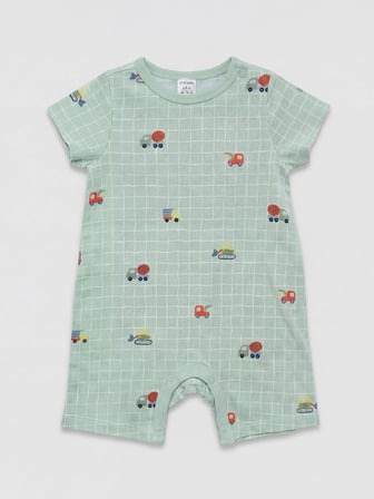 LCW baby Mavi Bisiklet Yaka Erkek Bebek 2'li Tulum Seti