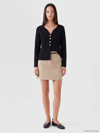 LCW EVERYDAY Siyah V Yaka Regular Fit Kadın Triko Hırka