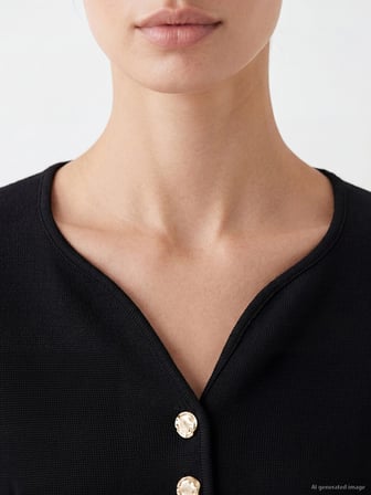 LCW EVERYDAY Siyah V Yaka Regular Fit Kadın Triko Hırka