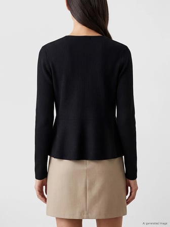 LCW EVERYDAY Siyah V Yaka Regular Fit Kadın Triko Hırka