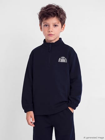 LCW Kids Lacivert New York Baskılı Erkek Çocuk Takım