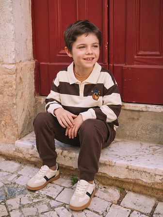 LCW Kids Kahverengi Çizgili Erkek Çocuk Takım