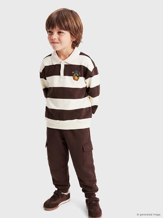 LCW Kids Kahverengi Çizgili Erkek Çocuk Takım