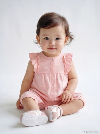 LCW baby Pembe Çiçekli Kız Bebek Tulum