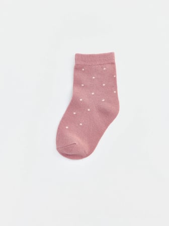 LCW baby Pembe Puantiyeli Kız Bebek Soket Çorap 5'li