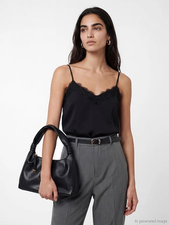 LCW ACCESSORIES Siyah Deri Görünümlü Kadın Omuz Çantası