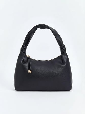 LCW ACCESSORIES Siyah Deri Görünümlü Kadın Omuz Çantası