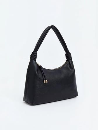LCW ACCESSORIES Siyah Deri Görünümlü Kadın Omuz Çantası