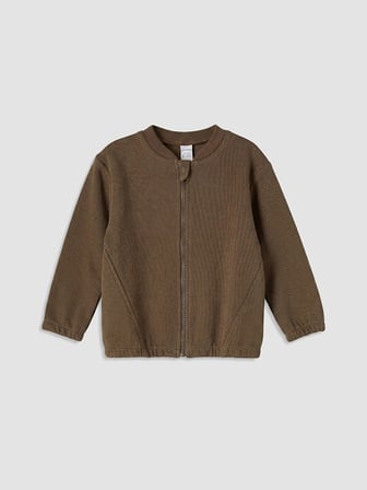 LCW baby Kahverengi Erkek Bebek Fermuarlı Sweatshirt