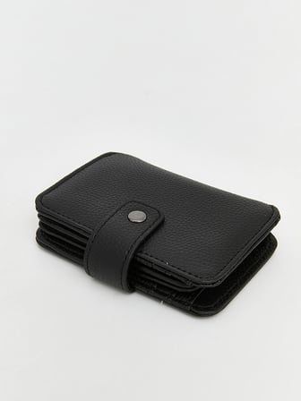 LCW ACCESSORIES Siyah Deri Görünümlü Erkek Kartlık