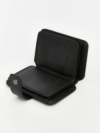 LCW ACCESSORIES Siyah Deri Görünümlü Erkek Kartlık
