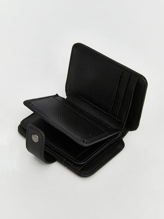 LCW ACCESSORIES Siyah Deri Görünümlü Erkek Kartlık