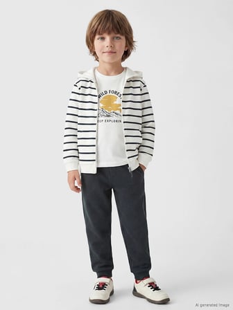 LCW Kids Antrasit Çizgili Erkek Çocuk Takım 3'lü
