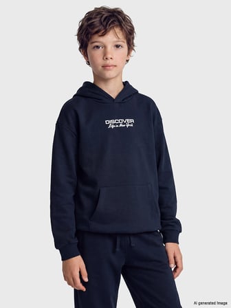 LCW Kids Lacivert Baskılı Erkek Çocuk Eşofman Takım