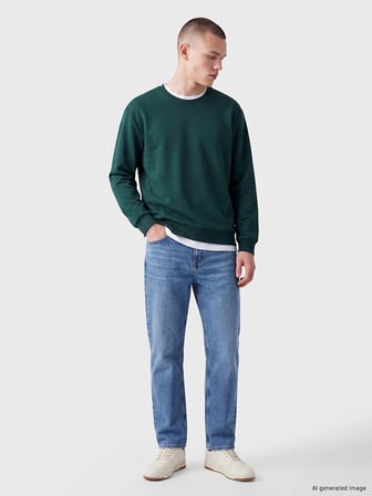 XSIDE Yeşil Bisiklet Yaka Erkek Sweatshirt
