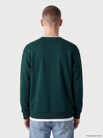 XSIDE Yeşil Bisiklet Yaka Erkek Sweatshirt