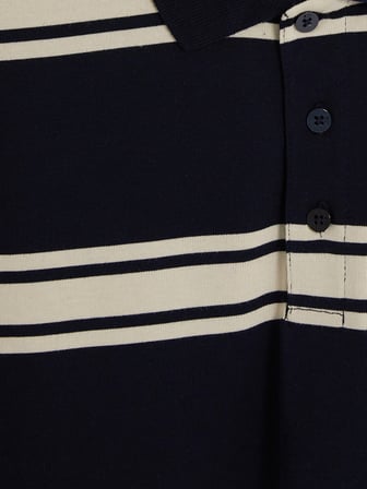 LCWAIKIKI Classic Lacivert Polo Yaka Çizgili Erkek Sweatshirt