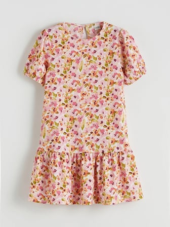 LCW Kids Pembe Çiçekli Kız Çocuk Elbise